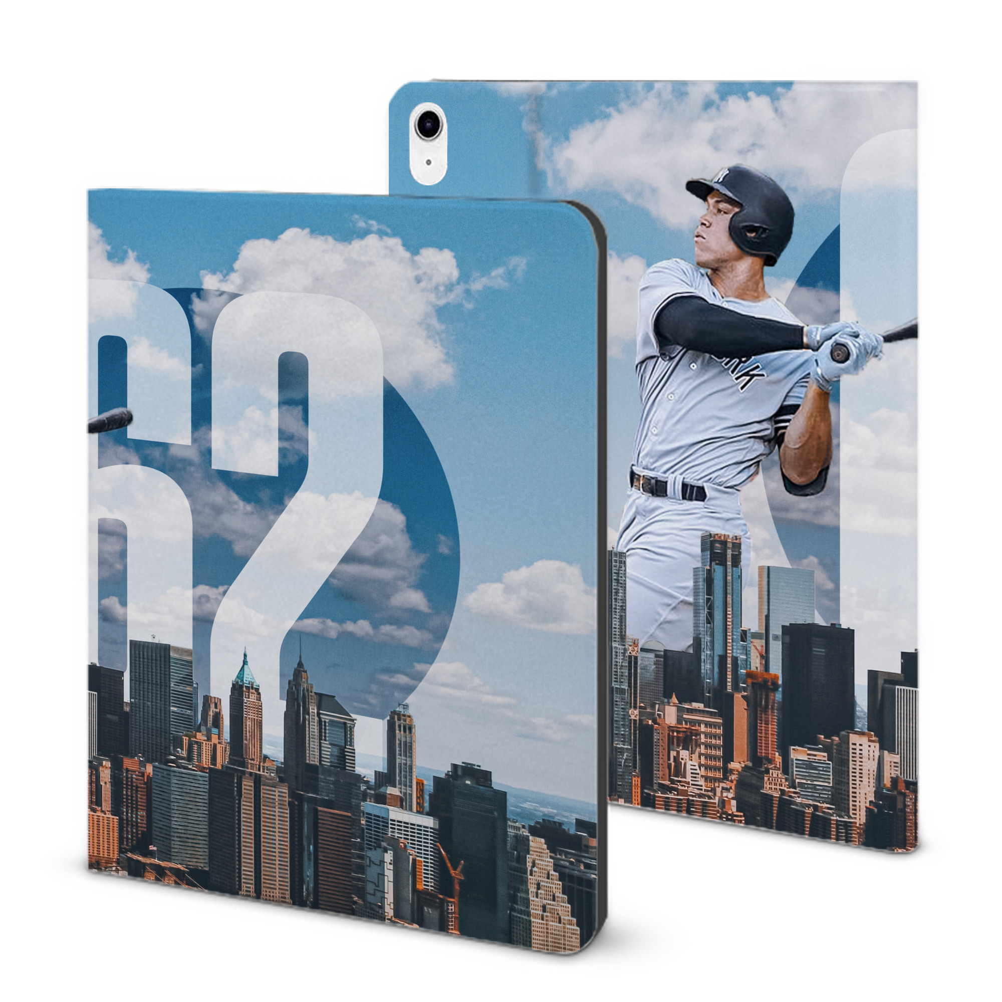 Aaron Judge 62 Home Runs IPad Case Without Pencil Slot – Book-Style Cover With PU Leather & TPU – Slim, Durable, Scratch-Resistant, Full Protection & Easy Access